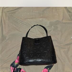 Betsey Johnson Black Embossed Crossbody Bag